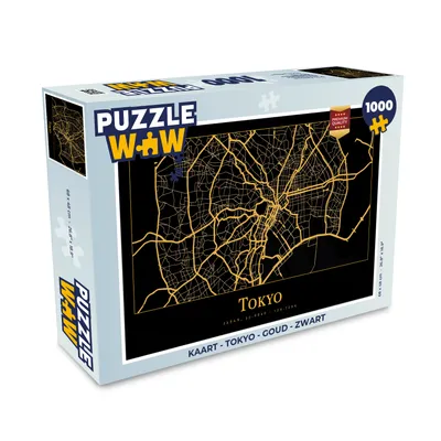 Obrázek produktu pro MuchoWow MuchoWow® Puzzle 1000 ks Karta - Tokio - zlatá - černá