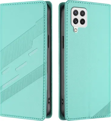 Image de Etui pour Samsung Galaxy A22 4G, étui en cuirPolyuréthaneavec fente pour cartes et fonction stand Türkis