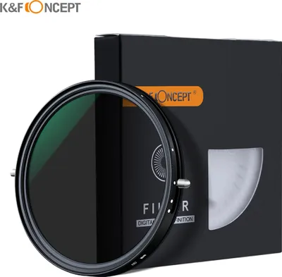 Zdjęcie produktu dla K & F CONCEPT 72 mm – filtr ND 2 w 1 z regulowaną gęstością neutralną, 5-stopniowy filtr polaryzacyjny kołowy ND2–ND32 oraz CPL, ultracienki, z ściereczką do czyszczenia obiektywu aparatu