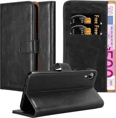 Produktbild von Cadorabo Hülle für HTC Desire 10 LIFESTYLE / Desire 825 Schutzhülle in Schwarz Handyhülle Book Tasche Case Etui Luxury