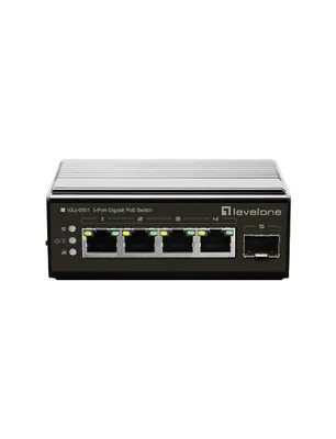 Immagine prodotto di LevelOne IGU-0501 Switch di rete Gigabit Ethernet (10/100/1000) Power over Ethernet (PoE) nero (IGU-0501)