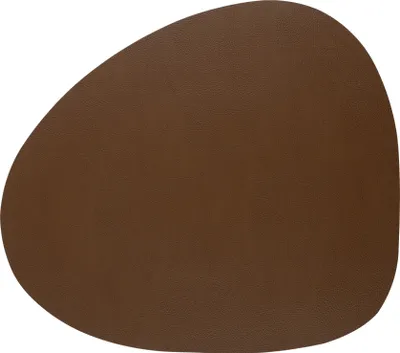 Produktbild von Skinnatur Tischset Pebble 46x40 cm – recyceltes Leder – Cognac