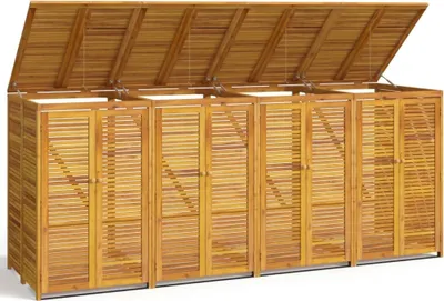 Produktbild von vidaXL Mülltonnenbox für 4 Tonnen 280x89x117 cm Massivholz Akazie