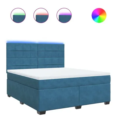Produktbild von Boxspringbett mit Matratze Blau 180x200 cm Samt