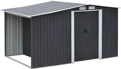 Produktbild von Grau verzinktes Stahlgerätehaus LERY - 6m²