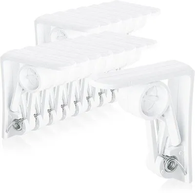 Produktbild von Unyqoos® Set mit 16 weißen Tischdeckenklammern aus robustem Kunststoff – Innen & Außen, wetterbeständig, passt für Tischplatten bis 4 cm