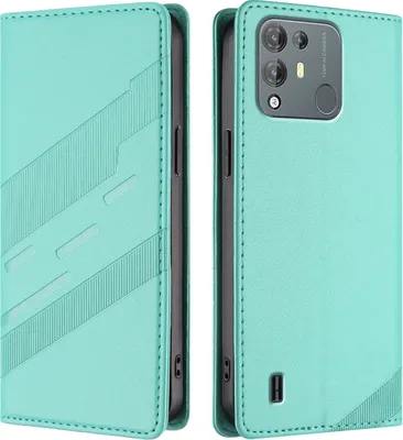 Produktbild von Hülle für Blackview A55 Pro, Kunstleder Brieftaschen Handyhülle mit Kartenfach und Standfunktion Türkis