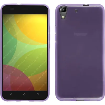 Produktbild von PhoneNatic Case kompatibel mit Huawei Honor 4A - lila Silikon Hülle transparent + 2 Schutzfolien