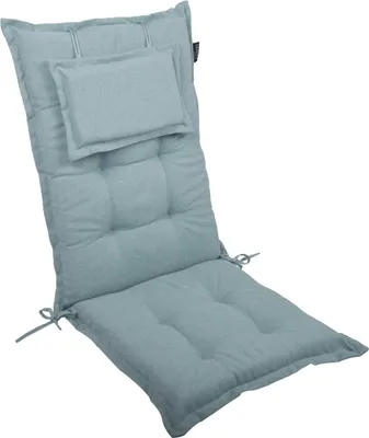Produktbild von LILENO HOME Gartenstuhl Auflagen als [1er Set - Hochlehner] in Aqua - bequeme Liegen als Sitzauflagen für Gartenmöbel - Stuhlkissen für Gartenstühle und Klappstühle MAR