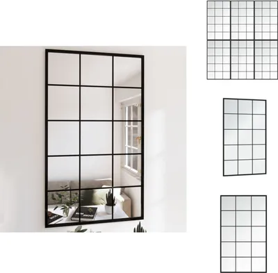 Image de vidaXL Miroir mural 6 pcs. noir 100x60 cm Métal - Miroir