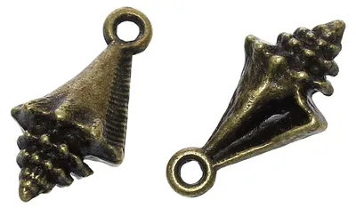 30 Charm Anhänger Seeschnecke, 22 x 11 mm, bronze