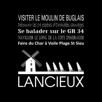 Image de Tableau sur toile Lancieux noir 30x30 cm, Tableau mural moderne pour décoration intérieure