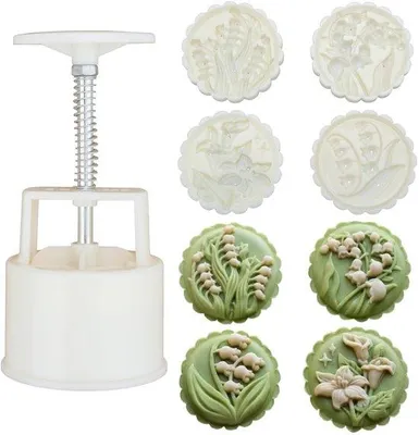 Produktbild von Mondkuchen-Formenset, 4-verstellbare Dicke, Backen, Selbstgemachte Kuchen