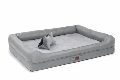 Produktbild von Hundebett orthopädisch waschbar rutschfest große Hunde, Schlafplatz Hundesofa Tierbedarf, Hellgrau, 120x90x10cm