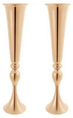 Immagine prodotto di Vaso per fiori - vaso a tromba alto - metallo - decorazione da tavola - matrimonio e feste - elemento centrale