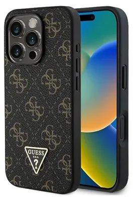 Produktbild von Guess, Apple iPhone 16 Pro Hülle mit 4G Triangle Muster, Schwarz