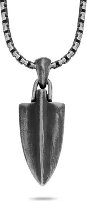 Produktbild von Frank 1967 Steel 7FN-0011 Stahlhalskette mit Anhänger - Anker - Länge 60 cm - Silber / Schwarz - Geschenk für Männer