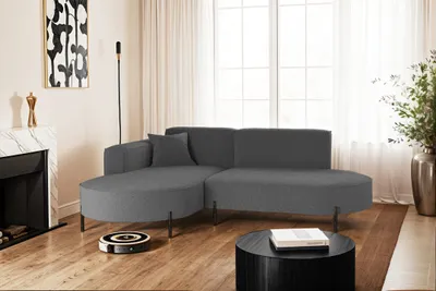 Zdjęcie produktu dla Narożnik, Sofa w kształcie L Modena Rein tkanina Quelle Grafitowy Lewy
