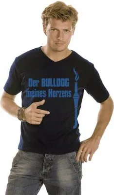 Produktbild von T-Shirt mit Print - Der Bulldog meines Herzens - 10646 schwarz - Gr. S-XXL Größe - M