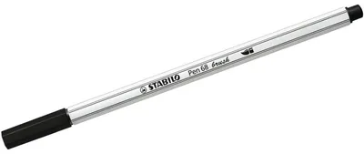 Produktbild von Premium-Filzstift mit Pinselspitze für variable Strichstärken - STABILO Pen 68 brush - Einzelstift - schwarz