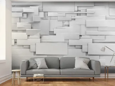 Produktbild von Vlies Fototapete 3d Effekt 400x280 cm Tapeten Wandtapete XXL Abstrakt geometrisch grau optische Täuschung f-A-0254-a-a