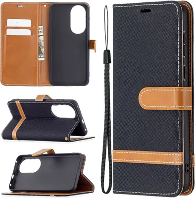Immagine prodotto di Custodia König Design compatibile con Huawei P50, realizzata in ecopelle, per smartphone - Custodia per cellulare, colore nero