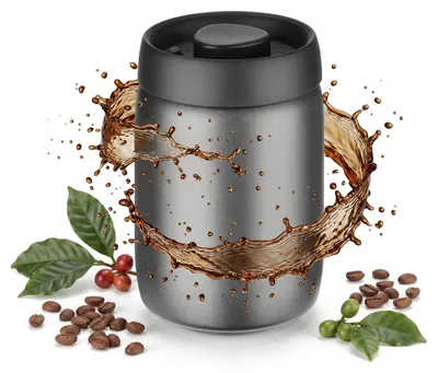 Produktbild von VINATO 1.2L Vakuum Kaffeedose Luftdicht, Edelstahl Aufbewahrungsdose, Kaffeebohn