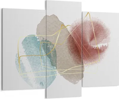 Produktbild von Bild auf Leinwand - Leinwandbild - 3 Teile - Form Figur Abstraktion - 130x100cm - Wand Bild - Wanddeko - Wandbilder - Leinwanddruck - Bilder - Wanddekoration - Leinwand bilder - CB130x100-5057