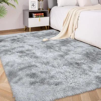 Produktbild von Hochflor-Teppich Hellgrau 120x180cm