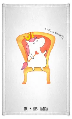 Produktbild von Mr. & Mrs. Panda Handtuch Einhorn König - Weiß - Geschenk, Unicorn, Frotteetuch, Gästetuch, Präsident, Krone, Design, gäste wc, Prinzessin, Bundeskanzler, Kaiser