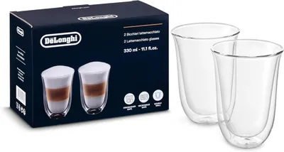 Image de Ensemble de 2 verres isolés pour latte macchiato, transparents