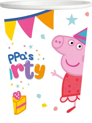 Peppa Pig Pappbecher 8 Stück 250 ml Partygeschirr