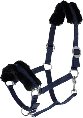 Produktbild von Covalliero Halfter ClassicSoft Fellhalfter Navy Cob