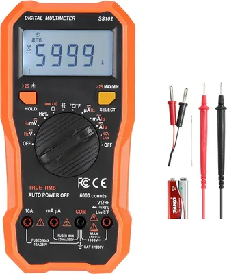 Produktbild von Digitalmultimeter - TRMS 6000 Counts - AC/DC Voltmeter & Strommessung - NCV Livedraht-Erkennung - Widerstand/Diode/Durchgangsprüfung - Temperaturmessung - Tastverhältnis
