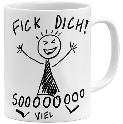 Kaffeetasse mit Spruch, 325 ml, Keramik, weiß