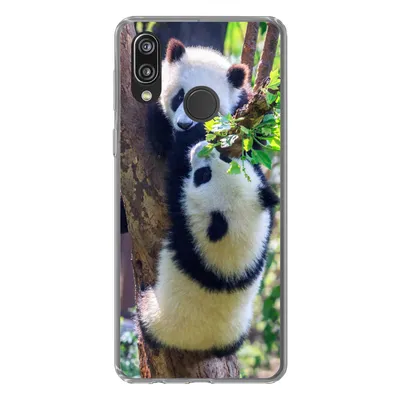 Produktbild von MuchoWow® Handyhülle Schutzhülle Hülle für Huawei P20 Lite (2020) Pandas - Baum - Natur Silikon Softcase Handy Hülle - Kartenhalter