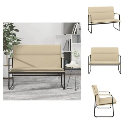 Zdjęcie produktu dla vidaXL Ławka kremowa 100x64x80 cm tkanina - Ławki