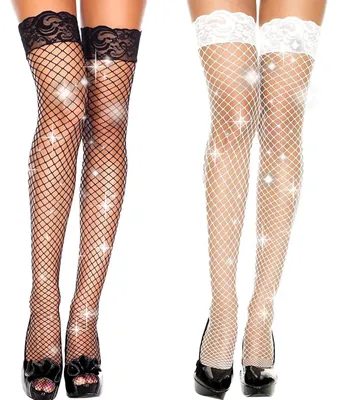 Produktbild von DGUSO 2 Paar Netzstrumpfhose Strumpfhose Glitzer, Elasthan Netzstrümpfe Halterlo