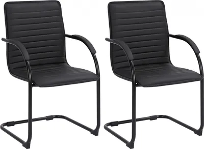 Produktbild von 2er Set Besucherstühle HLO-CP114 Kunstleder  schwarz/schwarz
