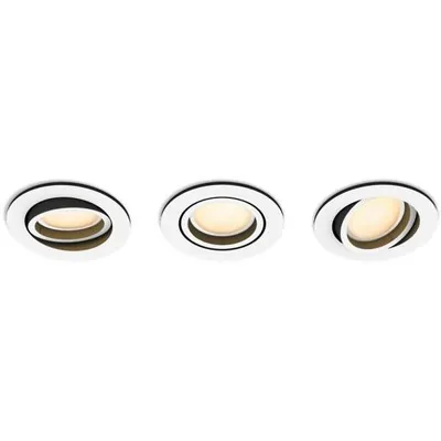 Produktbild von Philips Hue White ambience Milliskin 3er-Pack eckiger Einbauspot weiß, Intelligenter Einbaustrahler, Bluetooth/Zigbee, Weiß, LED, Synthetik, Weiß