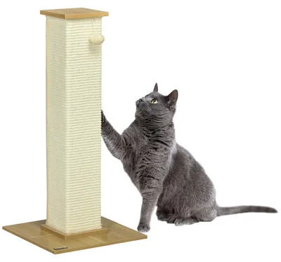 Immagine prodotto di Tiragraffi PawHut, 80 cm, colonna tiragraffi in corda di sisal, tiragraffi per gatti, rovere