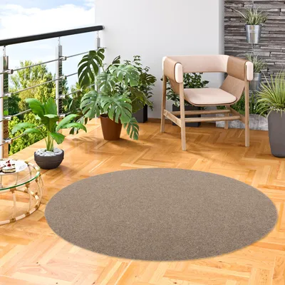 Produktbild von Kunstrasen Rasenteppich mit Noppen Kingston Beige Rund, Größe:200 cm Rund