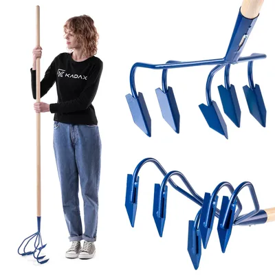 Obrázok produktu pre KADAX Vertikutátor "Cogne", Ručný kultivátor S 5 hrotmi, Kultivátor 170cm