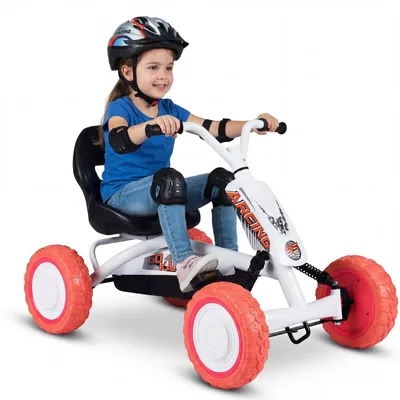 Obrázok produktu pre KOMFOTTEU Gokart pre deti, trojkolka s nastaviteľným sedadlom a odolnými kolesami, pedálová trojkolka, trojkolka vhodná pre deti do 30 kg, detská trojkolka, pedálová hračka, detské vozidlo vhodné pre deti od 3 do 8 rokov