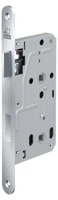 Produktbild von BASI - Zimmertürschloss - ES 929 BAD - DIN Rechts - Rundstulp 20 mm - Edelstahl - Falle Kunststoff - Riegel Aluminium - nach EN 12209:2016-10 - 9290-5518