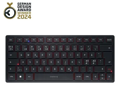 Produktbild von CHERRY KW 9200 MINI, 75%, Verkabelt & Kabellos, USB + RF Wireless + Bluetooth, Scherenschalter, QWERTY, Schwarz