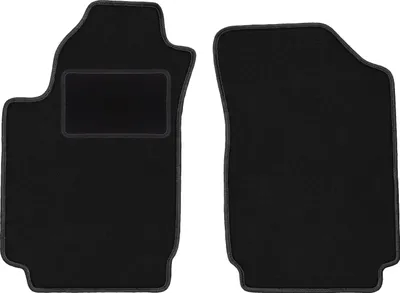Produktbild von Velours-Fußmatten Vorne passend für Fiat Stilo (Schrägheck, Kombi, Bj. 2000-2008) –  schwarz, passgenau, mit Befestigungen set 2 Stk. - STANDARD