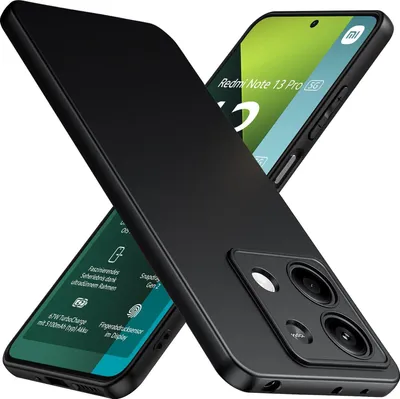 Produktbild von Silikon Hülle für Xiaomi Redmi Note 13 Pro 5G Schutzhülle Matt Schwarz Backcover Handy Case