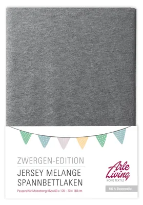 Produktbild von Melange Kinder Baby Jersey Spannbettlaken hellgrau 60x120 - 70x140 cm meliert