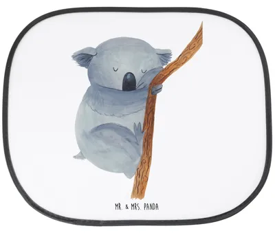 Produktbild von Mr. & Mrs. Panda Sonnenschutz Auto Koalabär - Weiß - Geschenk, schlafen, Traumland, Koala, Lustige Sprüche, Traum, Schlafzimmer, kindersonnenschutz, Sonnenblende, Träumen